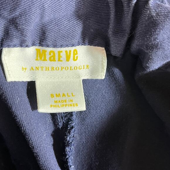 Maeve Anthropologie Khaki Pants Womens Small Navy Blue Classic Side Striped Boho - Picture 6 of 12